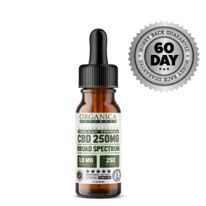 CBD Oil - No THC Broad Spectrum Formula - Pocket Size 250MG Bottle With Satisfaction Guarantee