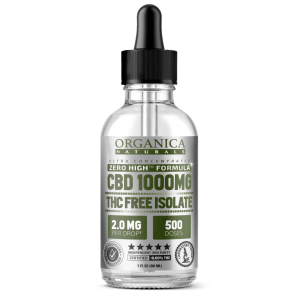 Zero High CBD Oil Ultra Concentrated Isolate Tincture - THC-Free - 1000MG