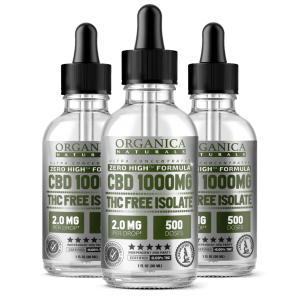 Zero High CBD Oil Ultra Concentrated Isolate Tincture - THC-Free - 1000MG Bottles - Three Month Supply