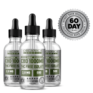 Zero High CBD Oil Ultra Concentrated Isolate Tincture - THC-Free - 1000MG Bottles - Three Month Supply and Satisfaction Guarantee