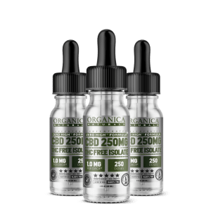 Pocket Size Zero High CBD Oil Isolate Tincture - No THC - Concentrated 250MG Bottles Three Month Supply