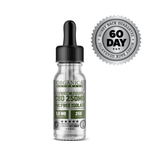 Pocket Size Zero High CBD Oil Isolate Tincture - No THC - Concentrated 250MG Bottle Satisfaction Guarantee