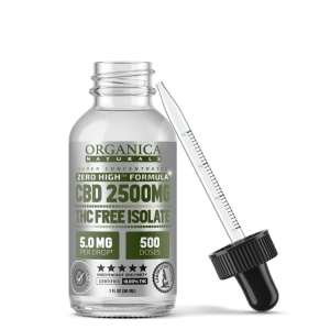 Zero High CBD Oil Super Concentrated Isolate Tincture - THC-Free - 2500MG Bottle With Dropper
