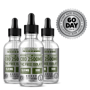 Zero High CBD Oil Super Concentrated Isolate Tincture - THC-Free - 2500MG Bottles - Three Month Supply With Satisfaction Guarantee