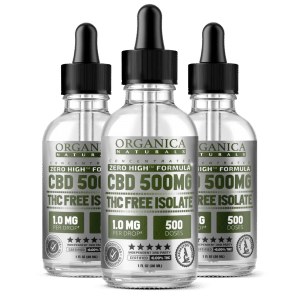 Zero High Concentrated CBD Oil Isolate Tincture - THC-Free - 500MG Bottles