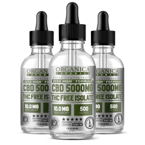 Zero High Hyper Concentrated CBD Oil Isolate Tincture - THC-Free - 5000MG Bottles Three Month Supply