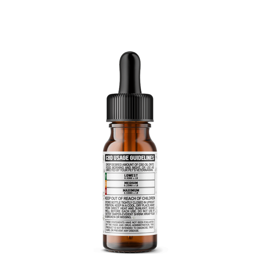 Vet CBD Oil - 250mg Full Spectum For Micropets, Dogs and Cats - USDA Organic - Usage Guidelines