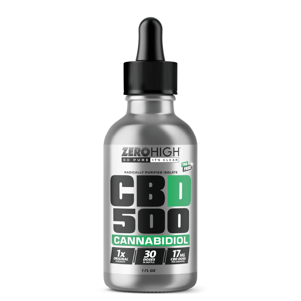 Original Strength 500mg CBD oil isolate from Zero High - pure Cannabidiol with no THC