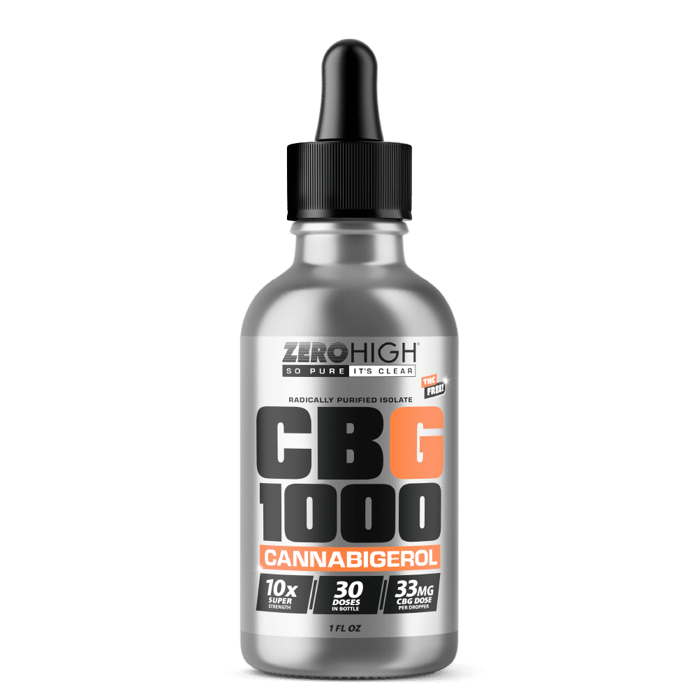 Super Strength 1000mg CBG oil isolate from Zero High - pure Cannabigerol with no THC