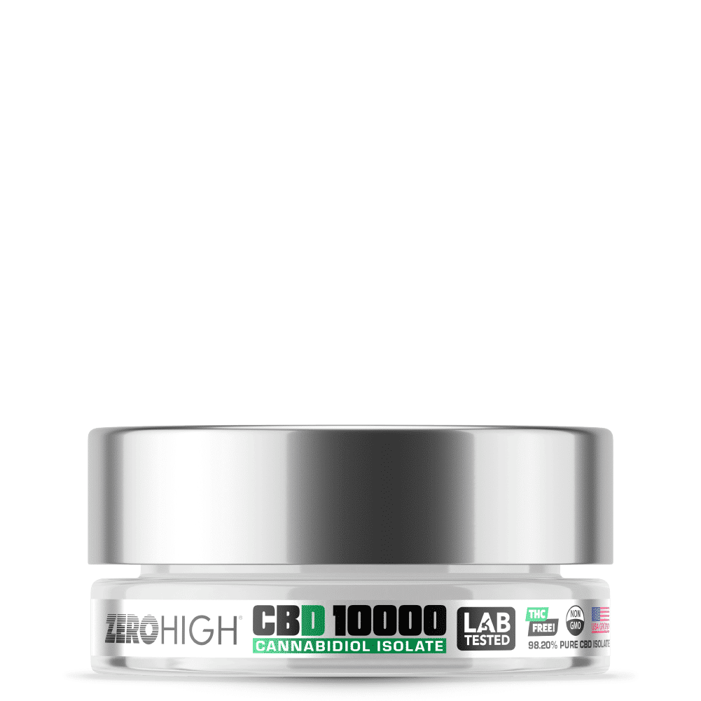 Zero High CBD Isolate - Pure Cannabidiol Concentrate - 10 Gram (10000 Milligram)