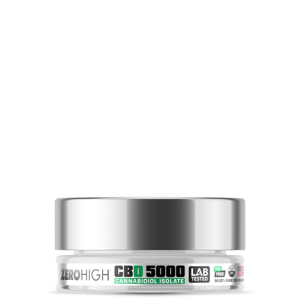 Zero High CBD Isolate - Pure Cannabidiol Concentrate - 5 Gram (5000 Milligram)